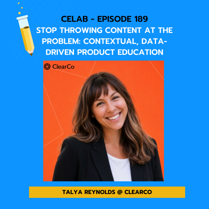 CELab Episode 189 title card with Talya Reynolds of ClearCo